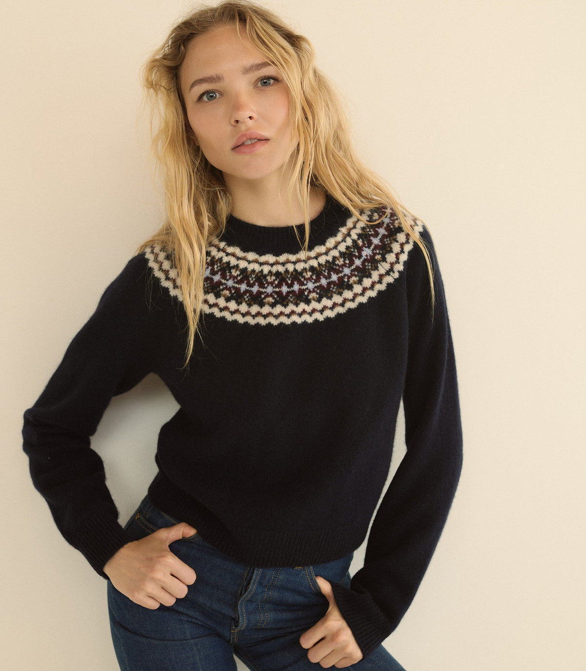 Boniface Cashmere Sweater in Navy - view 4