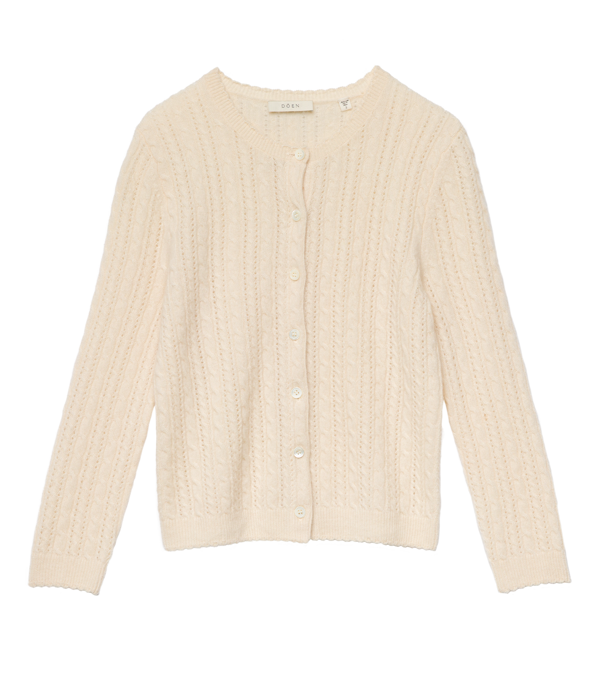 Danae Cashmere Cable Cardigan in Dogwood - view 7