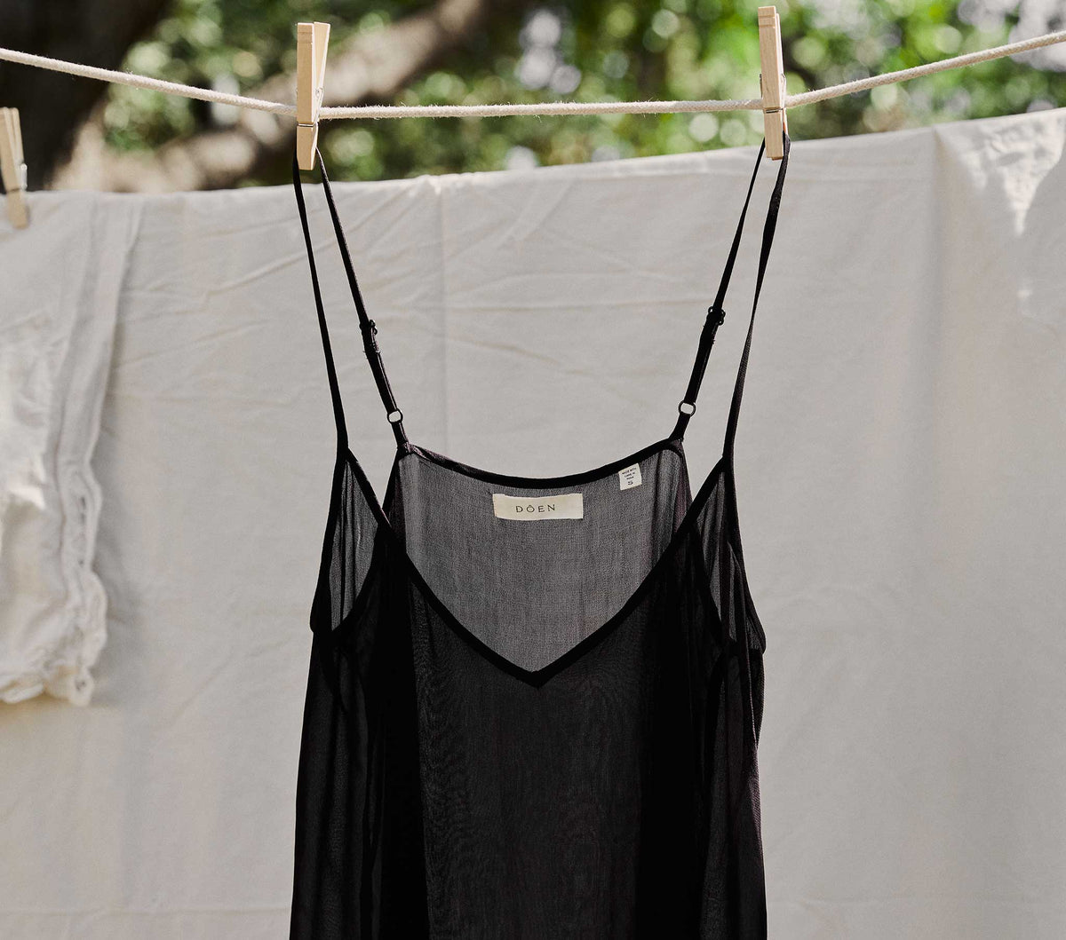 Short Deep V-Neck Slip in Black - view 2