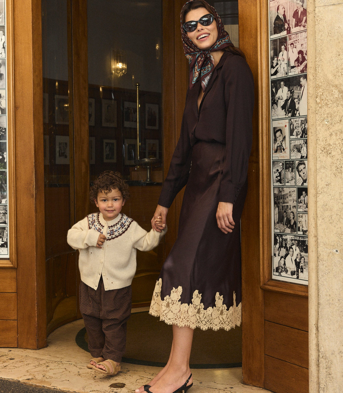 Elowen Skirt in Equestrian Brown with Cream Lace - view 5