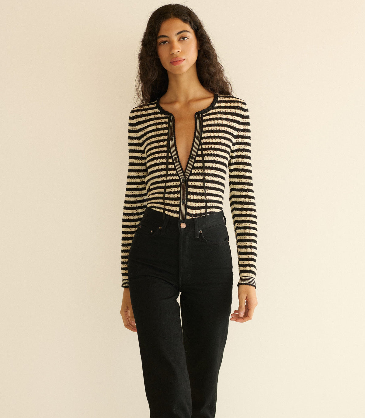 Everlyn Cardigan in Sidonie Stripe - view 3