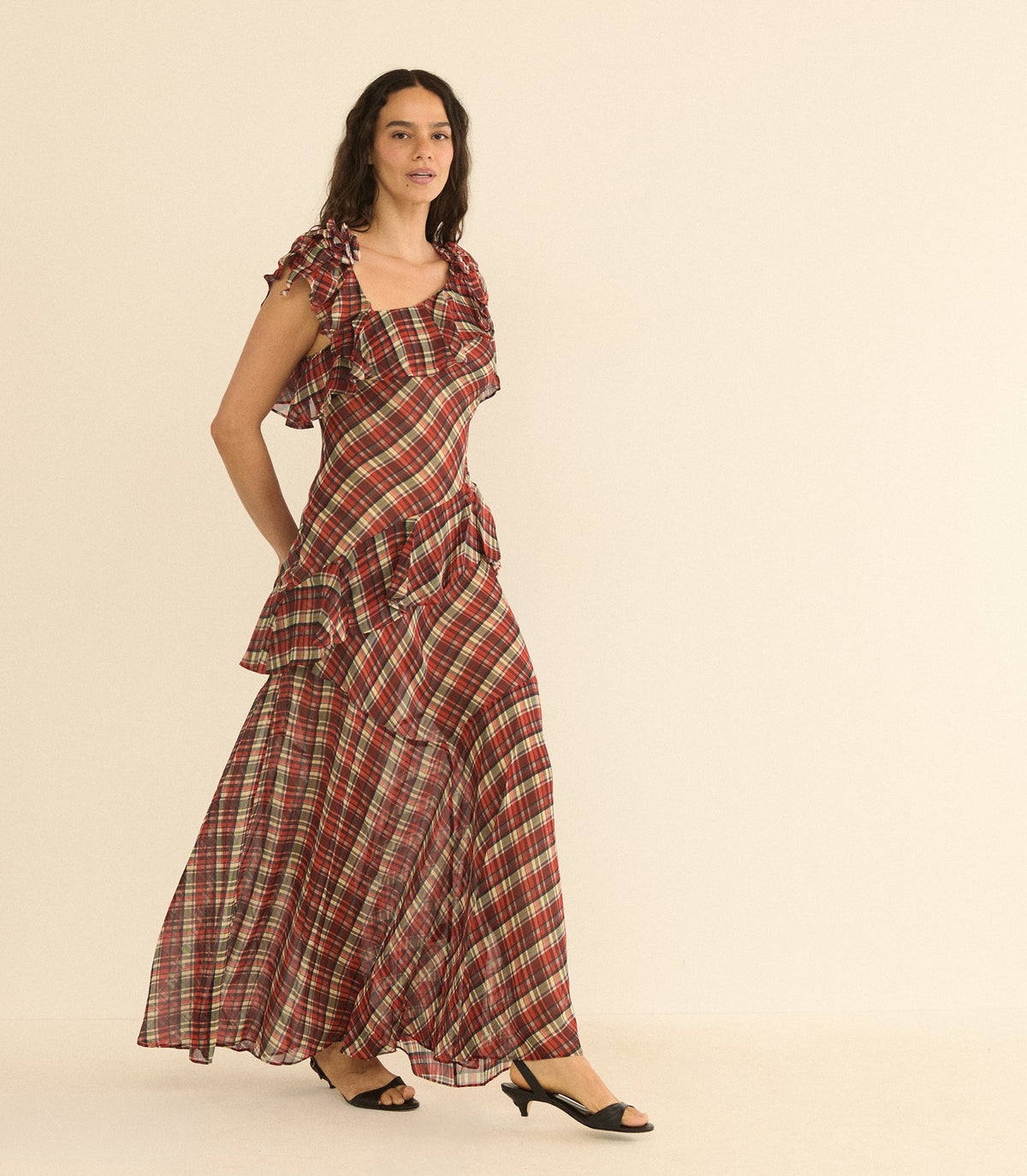 Fernanda Dress in Rosemere Plaid - view 7