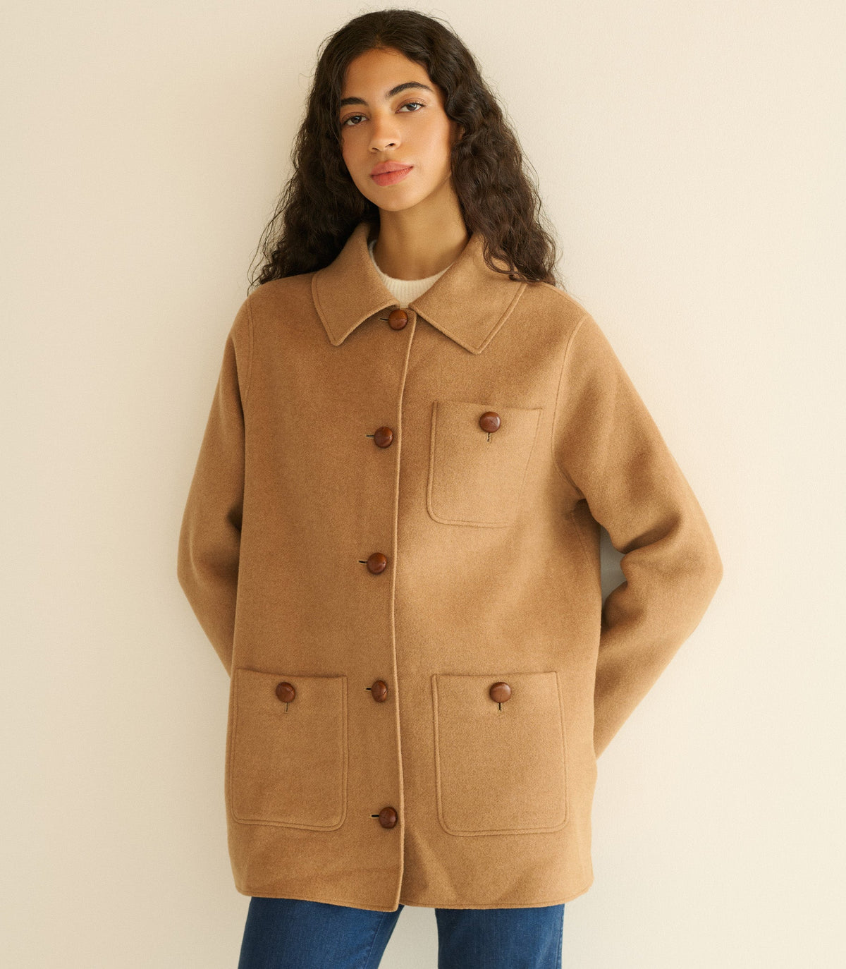 Germain Coat in Light Khaki - view 2
