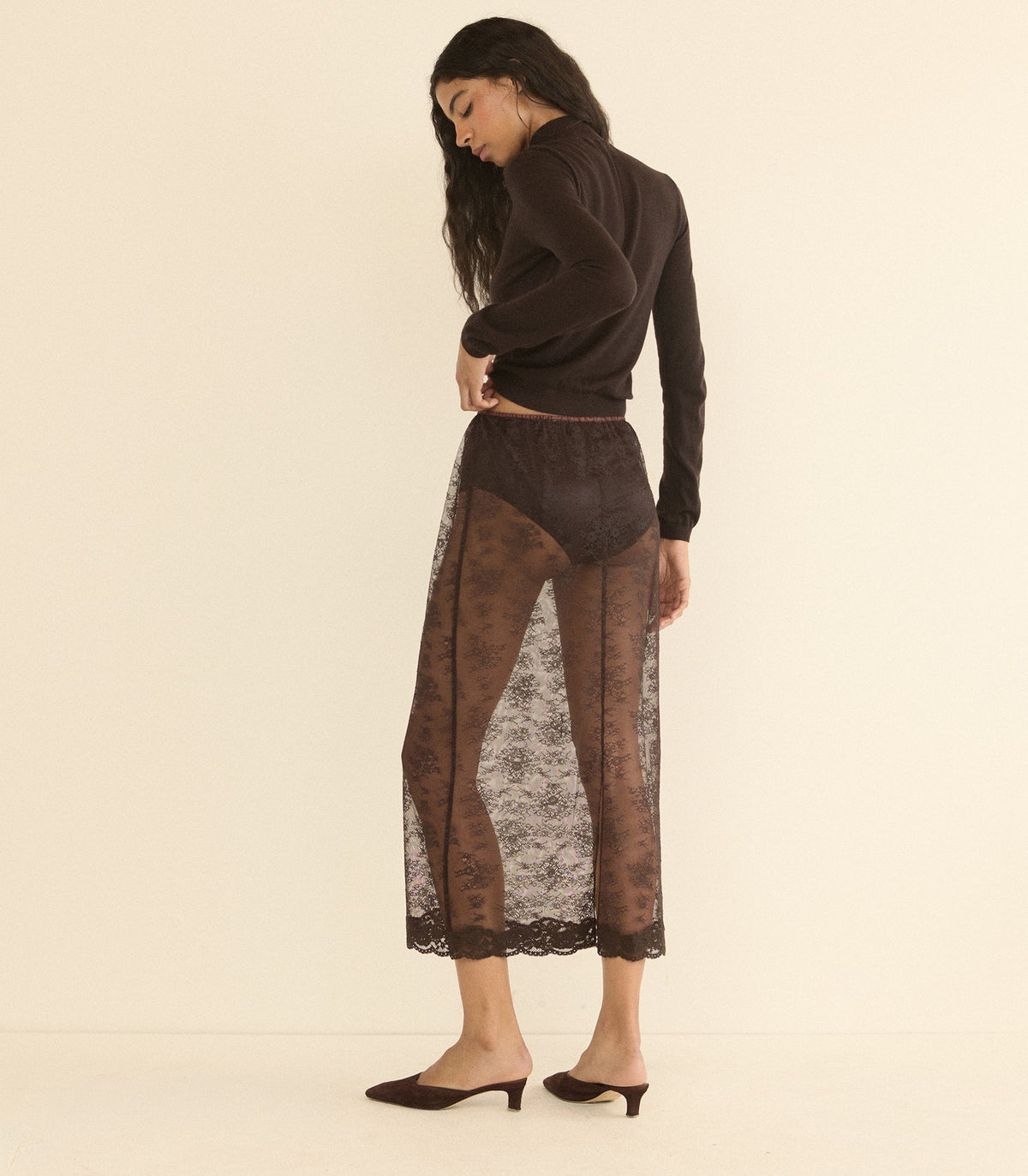 Loni Lace Skirt Set in Equestrian Brown - view 3