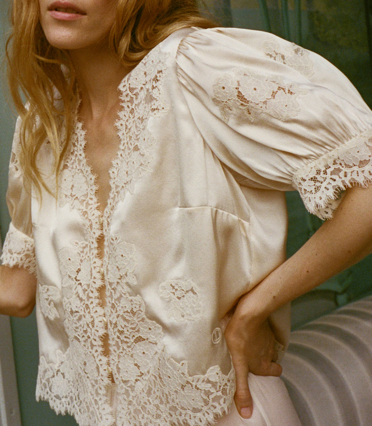 Idella Silk Satin Top in Candlelight - view 2