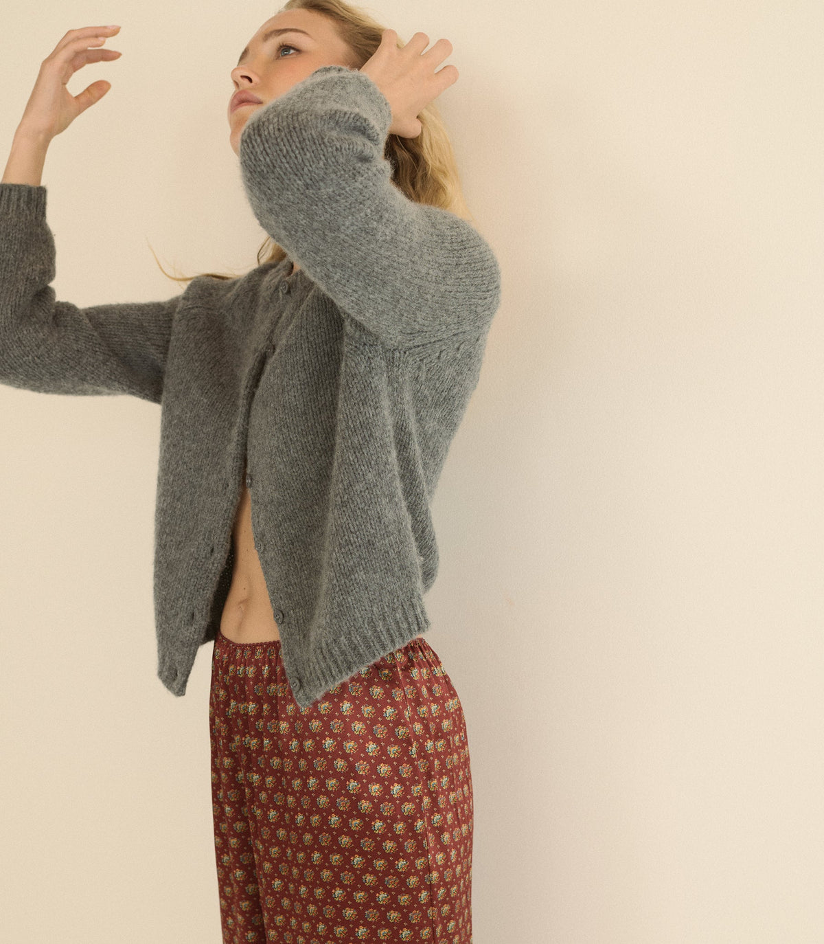 Darcy Cardigan in Charcoal Melange - view 3