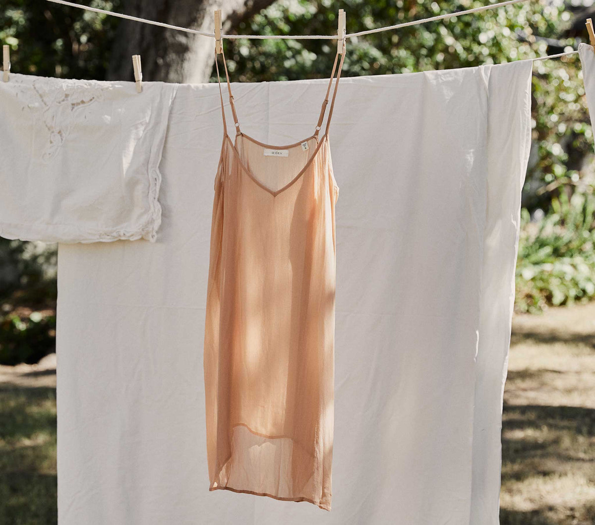 Short Deep V-Neck Slip in Sand Dollar - view 1