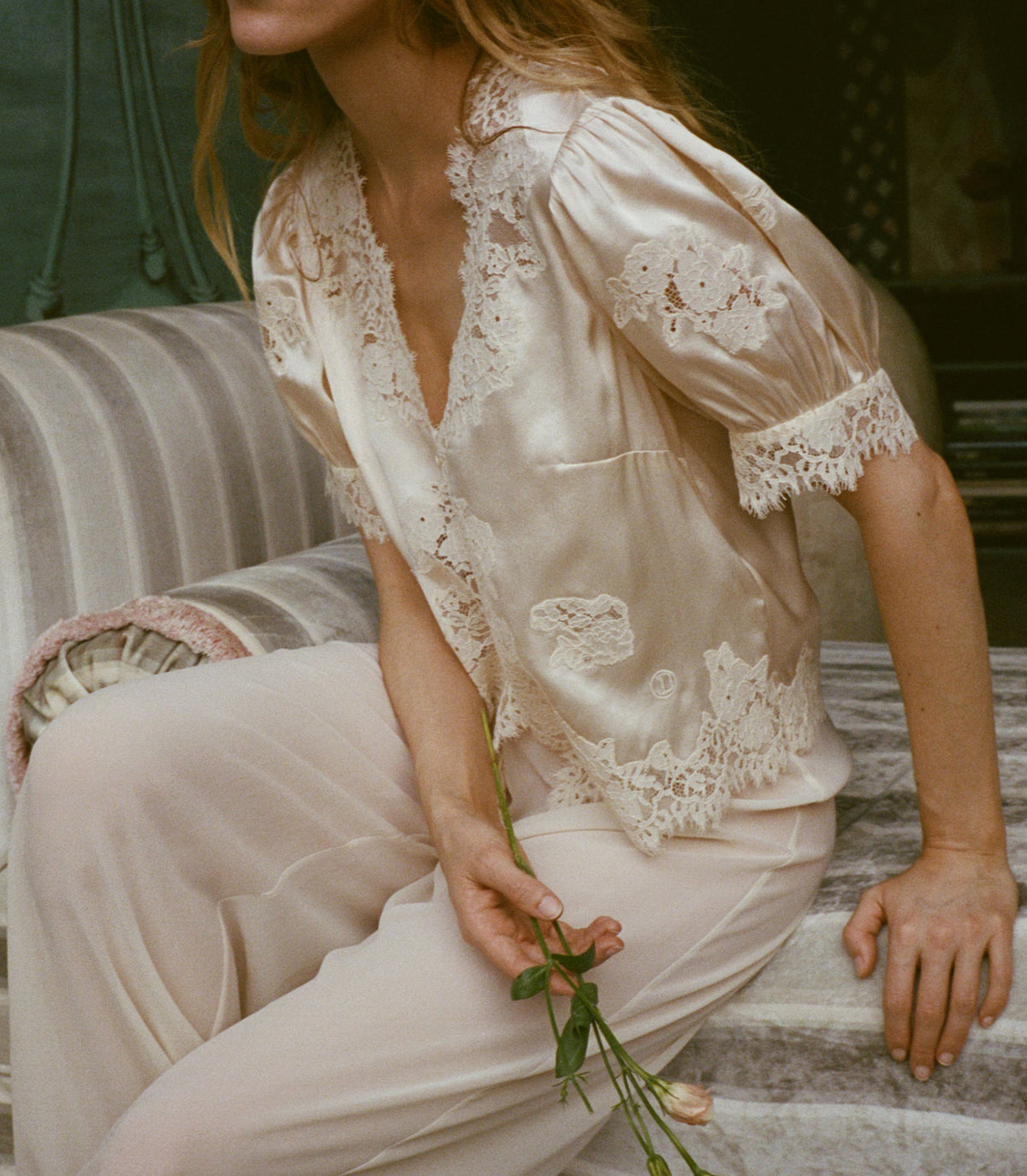 Idella Silk Satin Top in Candlelight - view 5