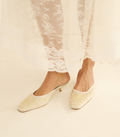 Embellished Eggshell Satin